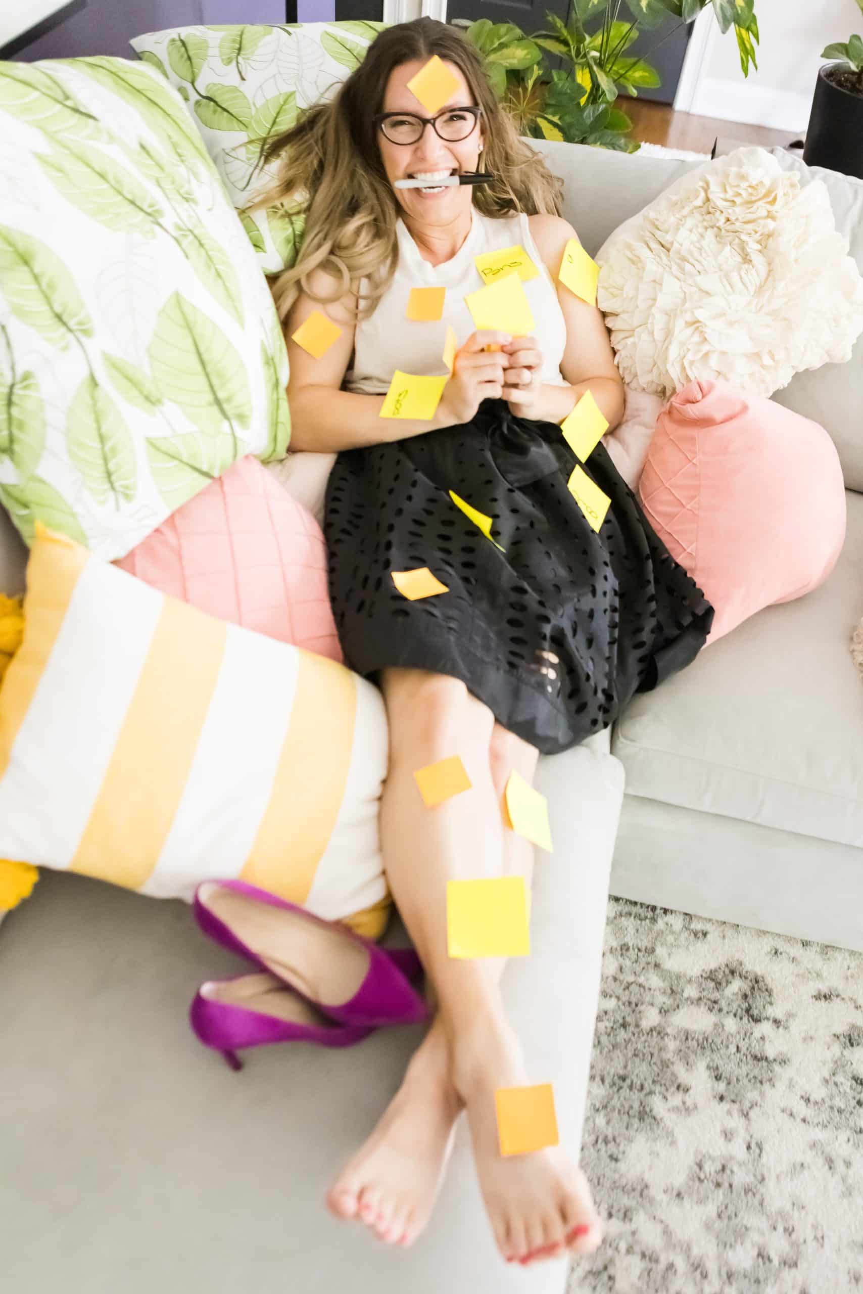 The Organized Mama with sticky notes