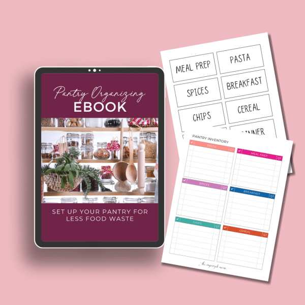 pantry ebook on ipad with two printables
