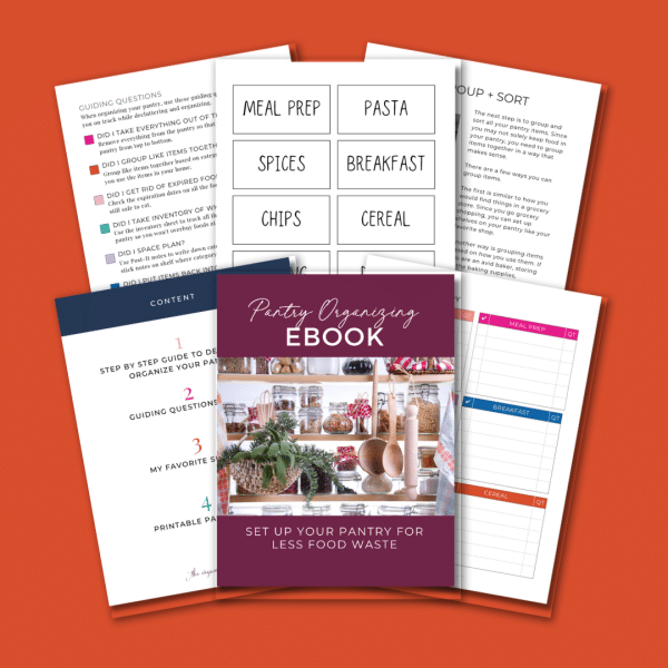 six pages from pantry organizing ebook