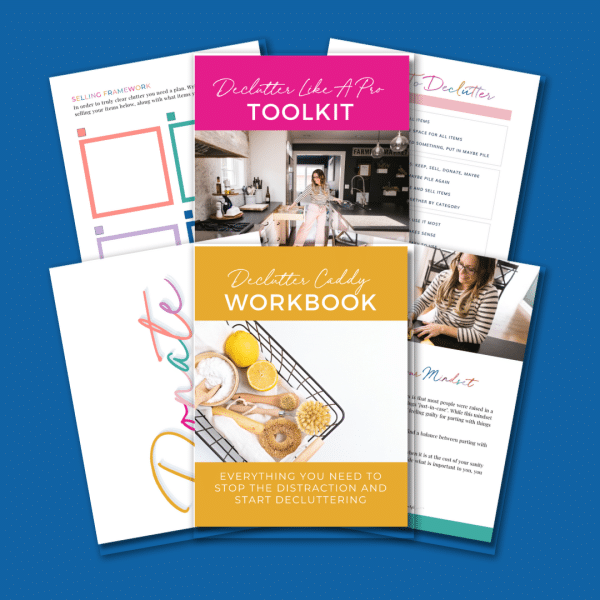 all six pages included in the declutter workbook