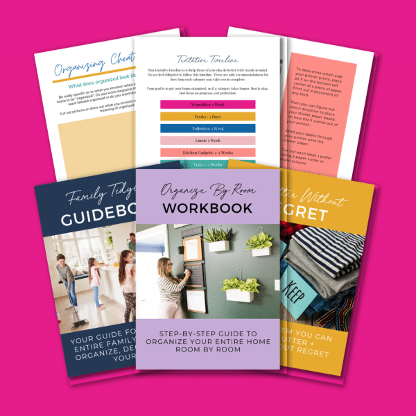 home organization essentials bundle workbook preview