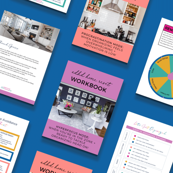 flatlay of adhd home reset workbook that is adhd-friendly organizing