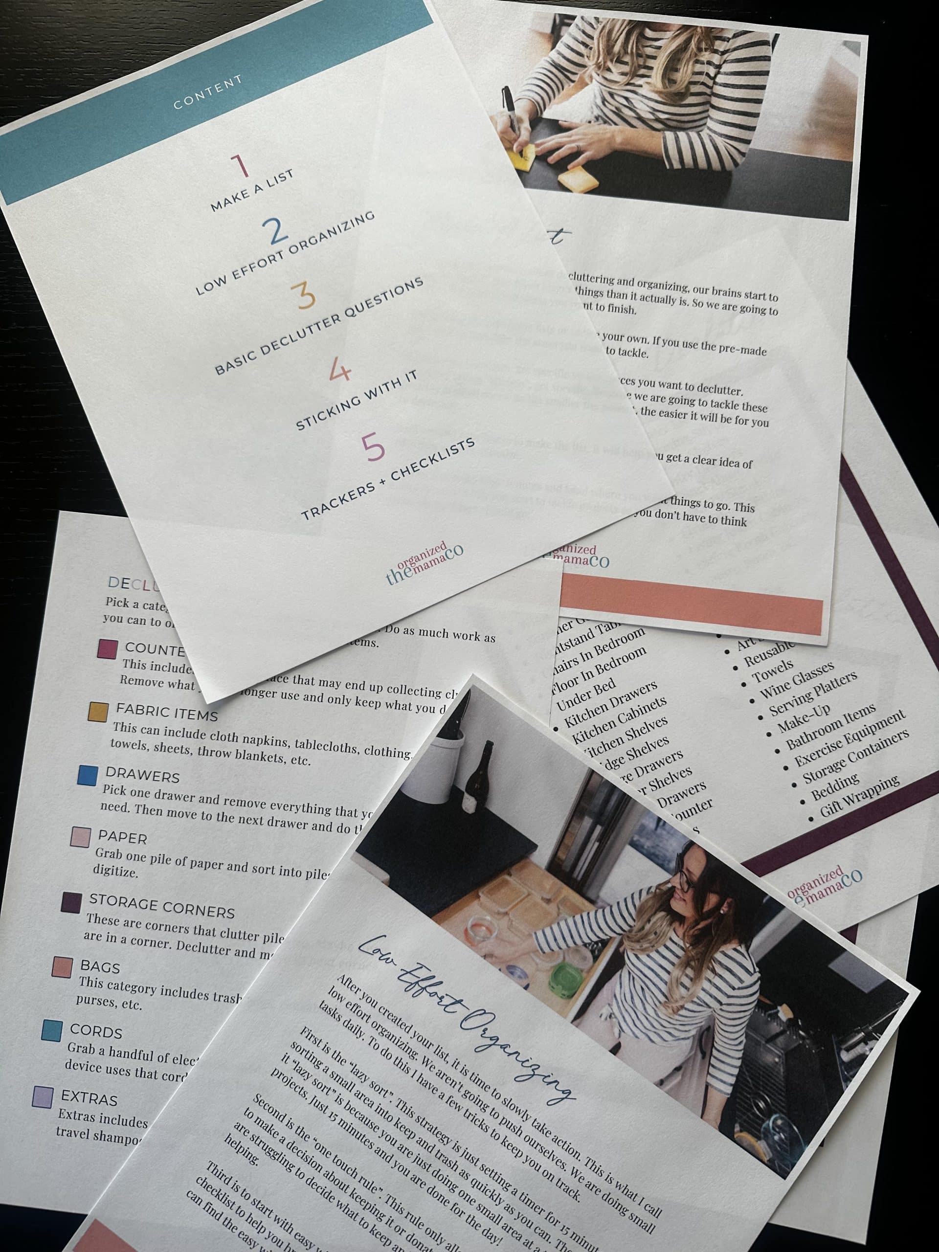 pages of ADHD Home Reset workbook laid out on desk