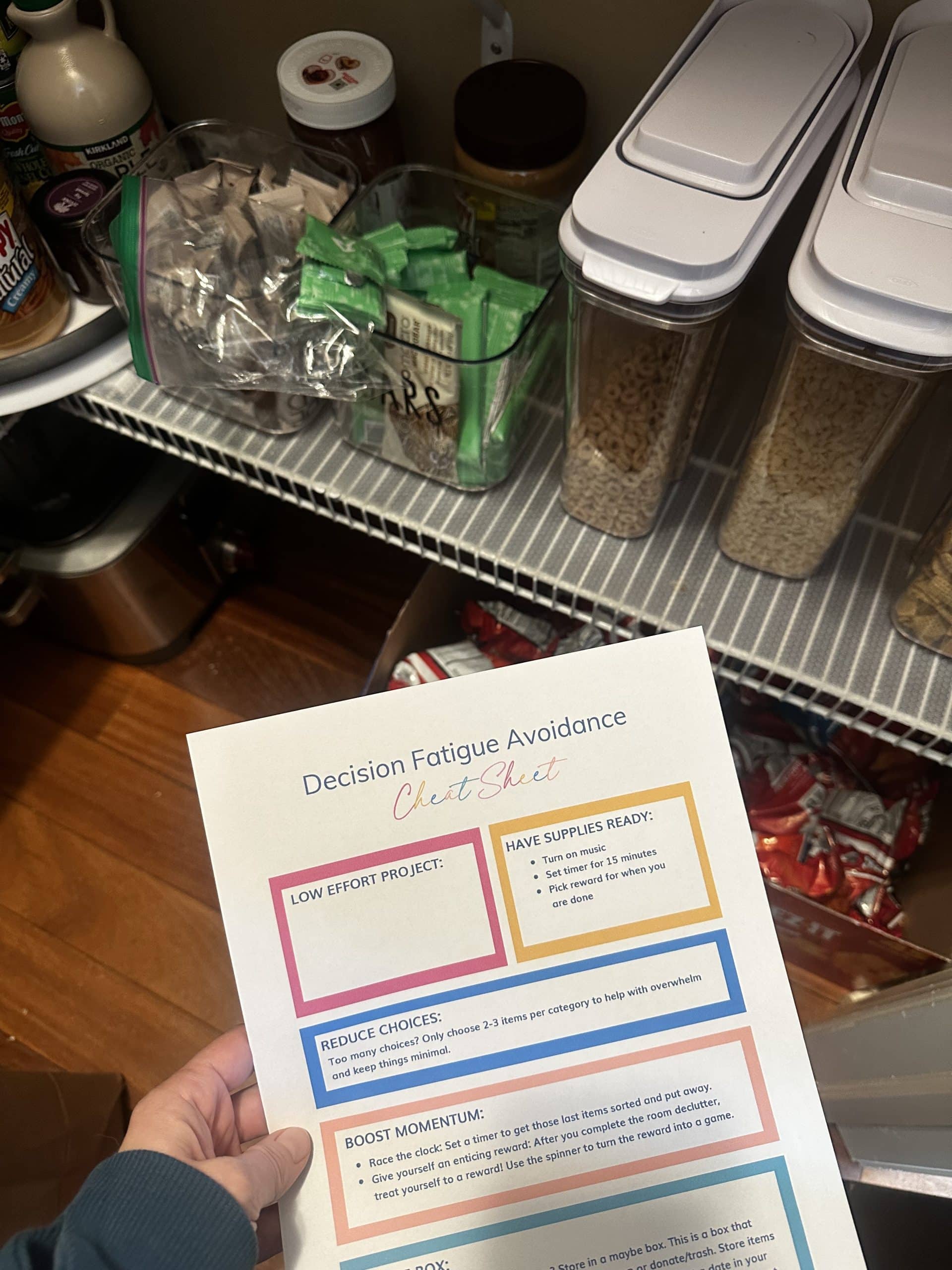 decision fatigue guide in pantry